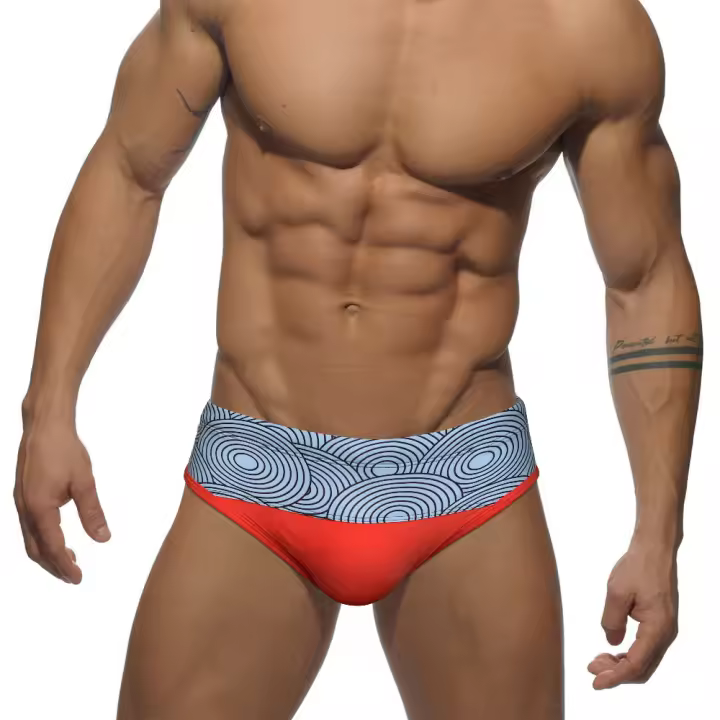 Jessborn-Calzoncillos de natación para hombre, bañador sexy de cintura baja con bloqueo de color, pantalones cortos deportivos para surfear en la playa, primavera caliente - 1