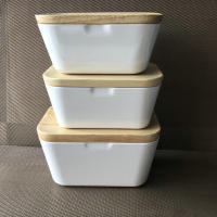 Tapa de plato de mantequilla, contenedor de mantequilla cubierto de plástico, plato de almacenamiento de mantequilla de cocina resistente al calor para encimera y refrigerador - details 6