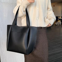 Bolso de mano informal de cuero suave para mujer, bolsa de hombro de gran capacidad con bolsillo exterior, Color sólido, alta calidad - details 2
