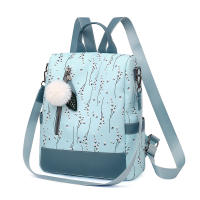 Mochila con estampado Floral para mujer, bolsa de viaje informal, con bola de pelo, de gran capacidad, nueva - details 10