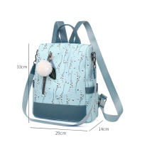 Mochila con estampado Floral para mujer, bolsa de viaje informal, con bola de pelo, de gran capacidad, nueva - details 20