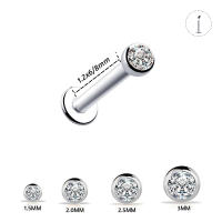 2 piezas 16g 1,5-4mm labret tragus cartílago pendiente 16g punk cz gema redondo tragus labio anillo monroe cartílago de la oreja pendiente piercing - details 2