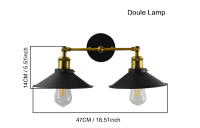 Lámpara de pared Industrial Retro Para Loft, candelabro de pared de hierro negro, accesorio de luz de escalera para casa, pasillo, iluminación exterior, 110V, 220V - details 3