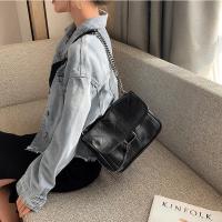 Bolso cruzado de cuero PU para mujer, Cartera de hombro, bolso de mano, bandolera con cadena, bolsillo negro - details 7
