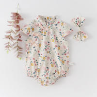 Mono sin mangas de algodón con estampado floral para bebé - details 4
