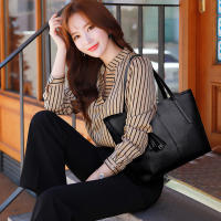 Bolso de mano de cuero PU para mujer, bolsa de hombro de gran capacidad con asa, Color sólido Simple, Color negro, compras, moda - details 1