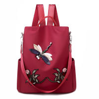 Mochila con bordado de moda para mujer, bolsa de viaje Oxford impermeable de gran capacidad, mochila multifunción para ordenador portátil - details 13