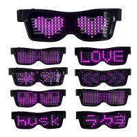 Gafas mágicas LED con Bluetooth para fiesta, gafas luminosas con Control por aplicación, carga USB, edición DIY, Flash rápido multilingüe LED - details 2
