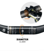 TOSEEK Carbon Handlebar MTB Handlebar Flat Or Rise Handlebar 31.8*580/600/620/640/660/680/700/720/740/760mm Matte Bike Parts - details 7