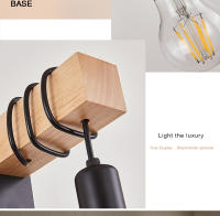 Lámpara de pared LED de madera Retro, accesorio de iluminación Industrial para Loft nocturno, decoración de mesita de noche para habitación, baño y restaurante, E27, 220V, 110V - details 8