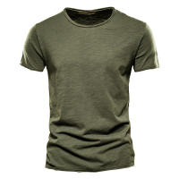 Camiseta para Hombres AIOPESON 100% Algodón Suave Fitness Verano Delgada Ropa de Casa Cuello Redondo Manga Corta Camiseta Sólida para Hombres - details 20
