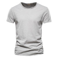 Camiseta para Hombres AIOPESON 100% Algodón Suave Fitness Verano Delgada Ropa de Casa Cuello Redondo Manga Corta Camiseta Sólida para Hombres - details 16