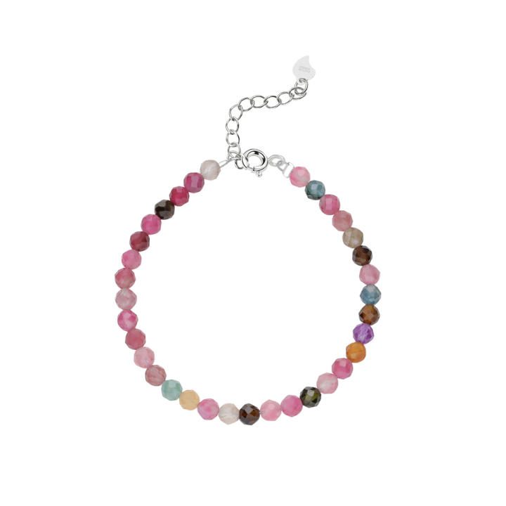 Pulsera de Tourmalina Hecha a Mano en Plata de Ley 925 de 4mm con Piedra Natural de 4mm para Mujeres Joyería de Fiesta Regalo de Bangles de Amatista