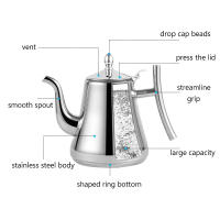 Tetera gruesa de acero inoxidable de 1L, tetera dorada y plateada con infusor, cafetera, cocina de inducción, hervidor de agua - details 5