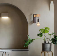 Lámpara de pared LED de madera Retro, accesorio de iluminación Industrial para Loft nocturno, decoración de mesita de noche para habitación, baño y restaurante, E27, 220V, 110V - details 9