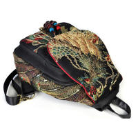 Mochila de lentejuelas de gran capacidad para mujer, bolso de lujo con bordado de pavo real, informal, de viaje - details 12