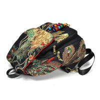 Mochila de lentejuelas de gran capacidad para mujer, bolso de lujo con bordado de pavo real, informal, de viaje - details 11