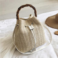 Bolso de paja con cordón para mujer, tejida a mano bandolera de hombro, monedero de compras, bolsos de playa, Verano - details 2