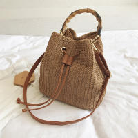Bolso de paja con cordón para mujer, tejida a mano bandolera de hombro, monedero de compras, bolsos de playa, Verano - details 14