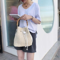 Bolso de paja con cordón para mujer, tejida a mano bandolera de hombro, monedero de compras, bolsos de playa, Verano - details 8