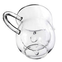 Taza creativa de vidrio de doble capa de vaca, jarra de leche encantadora, jarra de jugo, té, café, taza de vidrio transparente, jarra de Espumador de leche, 250ml - details 6