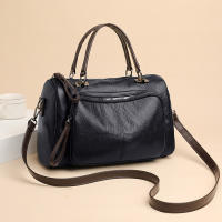 Bolso de hombro Retro de gran capacidad para mujer, bolso cruzado de cuero PU suave, bolso de mensajero informal de diseñador Boston - details 2
