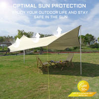 Vela de Sombra Impermeable Octagonal Grande 5.1x5.1m Venta de Campamento de Trompo de Sol para Jardín al Aire Libre Playa Turista - details 5