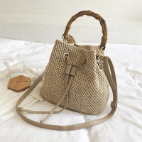 Bolso de paja con cordón para mujer, tejida a mano bandolera de hombro, monedero de compras, bolsos de playa, Verano - details 16