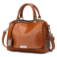 Bolso Vintage de cuero PU para Mujer, bandolera de hombro con remaches, de diseñador, de lujo, con almohada - details 9