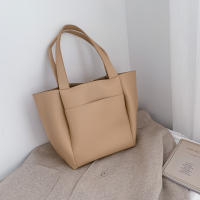 Bolso de mano informal de cuero suave para mujer, bolsa de hombro de gran capacidad con bolsillo exterior, Color sólido, alta calidad - details 15