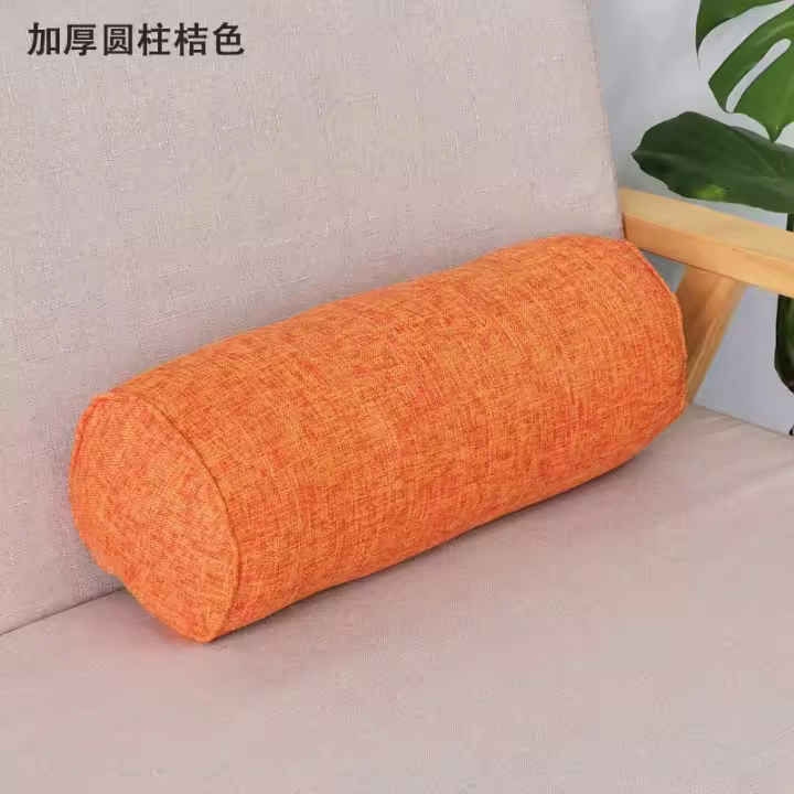 Almohada larga Interior redonda para dormir, cojín Rectangular de lino y algodón de imitación para la siesta, decoración Interior del hogar y el dormitorio - 1