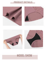 Ropa Interior de Cintura Alta de Seda de Hielo Transpirable Bikini de 4 Capas a Prueba de Fugas para Mujeres Ropa Interior de Menstrual - details 5