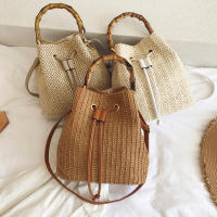 Bolso de paja con cordón para mujer, tejida a mano bandolera de hombro, monedero de compras, bolsos de playa, Verano - details 13