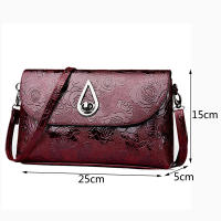 Bolso Retro con relieve de rosa para mujer, bandolera de un solo hombro con solapa, elegante, para fiesta - details 16