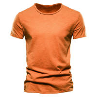 Camiseta para Hombres AIOPESON 100% Algodón Suave Fitness Verano Delgada Ropa de Casa Cuello Redondo Manga Corta Camiseta Sólida para Hombres - details 22