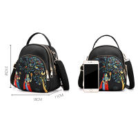 Mochila con estampado de moda para mujer, bolso cruzado de nailon de gran capacidad, multicapa, mochilas escolares, mochila de viaje impermeable - details 19