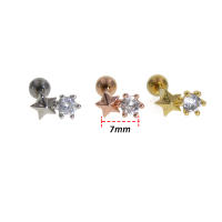 Pendiente de circonia cúbica curvada para el cartílago, pendiente de acero inoxidable, 20g, 1 unidad - details 21