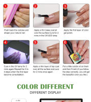 Parkson-Juego de esmaltes en Gel para uñas, barniz de uñas de larga duración, LED, Color blanco y negro, para manicura francesa, 2 piezas - details 8