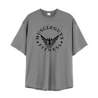 New Men Loose Oversized Gym Fitness T Shirt Fashion Trend Print T-shirt Summer Breathable Quick Dry Short Sleeve Casual Shirts - details 12