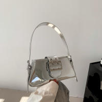 Bolso de mano de diseño de lujo para mujer, bolsa de hombro de marca con axila láser, plata, elegante, Asa superior, bolso de compras - details 12