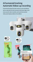 Cámara de seguridad exterior WiFi con 3 lentes PTZ, visión nocturna en color, seguimiento humano, alarma de sonido y luz, cámara de vigilancia - details 11