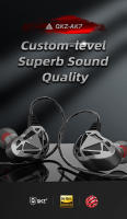 QKZ AK7 Copper Driver Wired Earphones HiFi Bass Stereo Super Clear Gaming Headset Music Sport 3.5mm AUX In Ear Earbuds With MIC - details 0