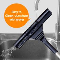Escoba de goma 2 en 1 para limpieza de ventanas, escoba con mango ajustable de 52,7 "para baño, cocina, hogar - details 4