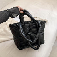 Bolso de algodón acolchado para mujer, bolsa de hombro de gran capacidad, a la moda, de diseñador, de lujo - details 28
