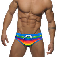 Jessborn calzoncillos de baño para hombre, bañador sexy de cintura baja con estampado de arcoíris, secado rápido - details 4