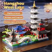 China-Chic Building Block Toys Hangzhou West Lake Scene Building Model Ornaments Micro particle puzzle assembled toys - details 4