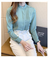 Camisa de mujer Top con botones de gasa Camisa blanca femenina - details 14