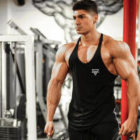Gym Fitness Sport Cotton Breathable Tank Tops Men Sleeveless Thin Suspenders Vest Bodybuilding Workout Casual Stringer Singlet - details 13