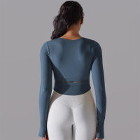 Camiseta de Yoga Sin Costuras para Mujer Deporte Top Largo Manga Larga Ropa de Gimnasio Camiseta de Correr para Entrenamiento Activo Vestimenta Ajustada Material Exterior Poliéster Temporada Primavera/Verano - details 20