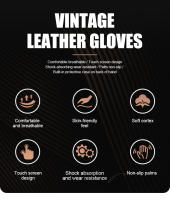 Guantes de Motocicleta de Cuero Vintage MJMOTO Certificados CE, Impermeables, Transpirables, Cómodos con Pantalla Táctil Tallas M-L-XL-XXL - details 1